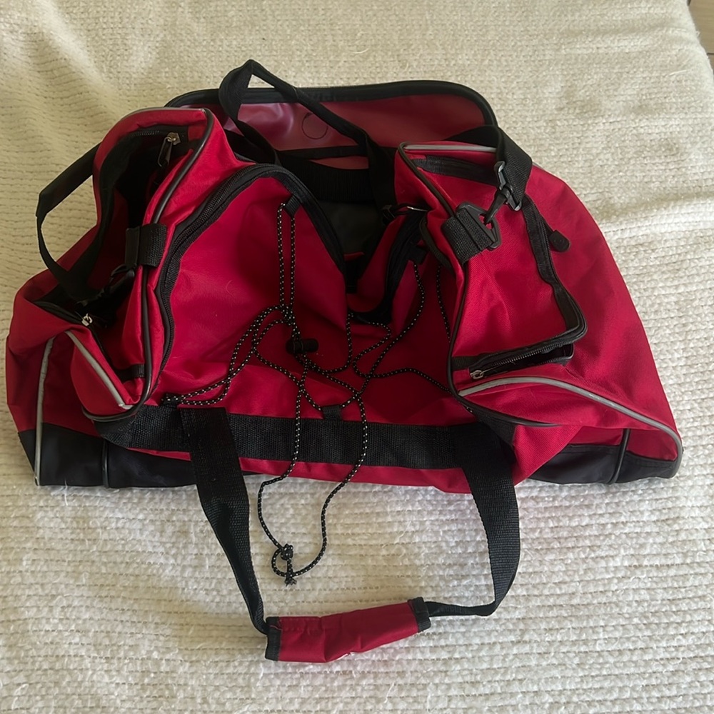 Red and Black Duffel Bag